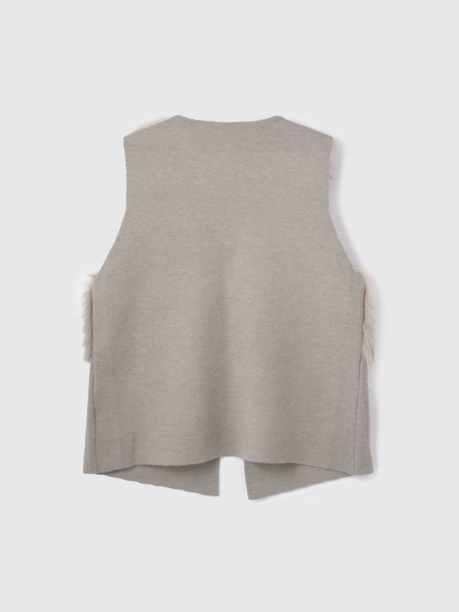 フロントフェイクファーニットベスト