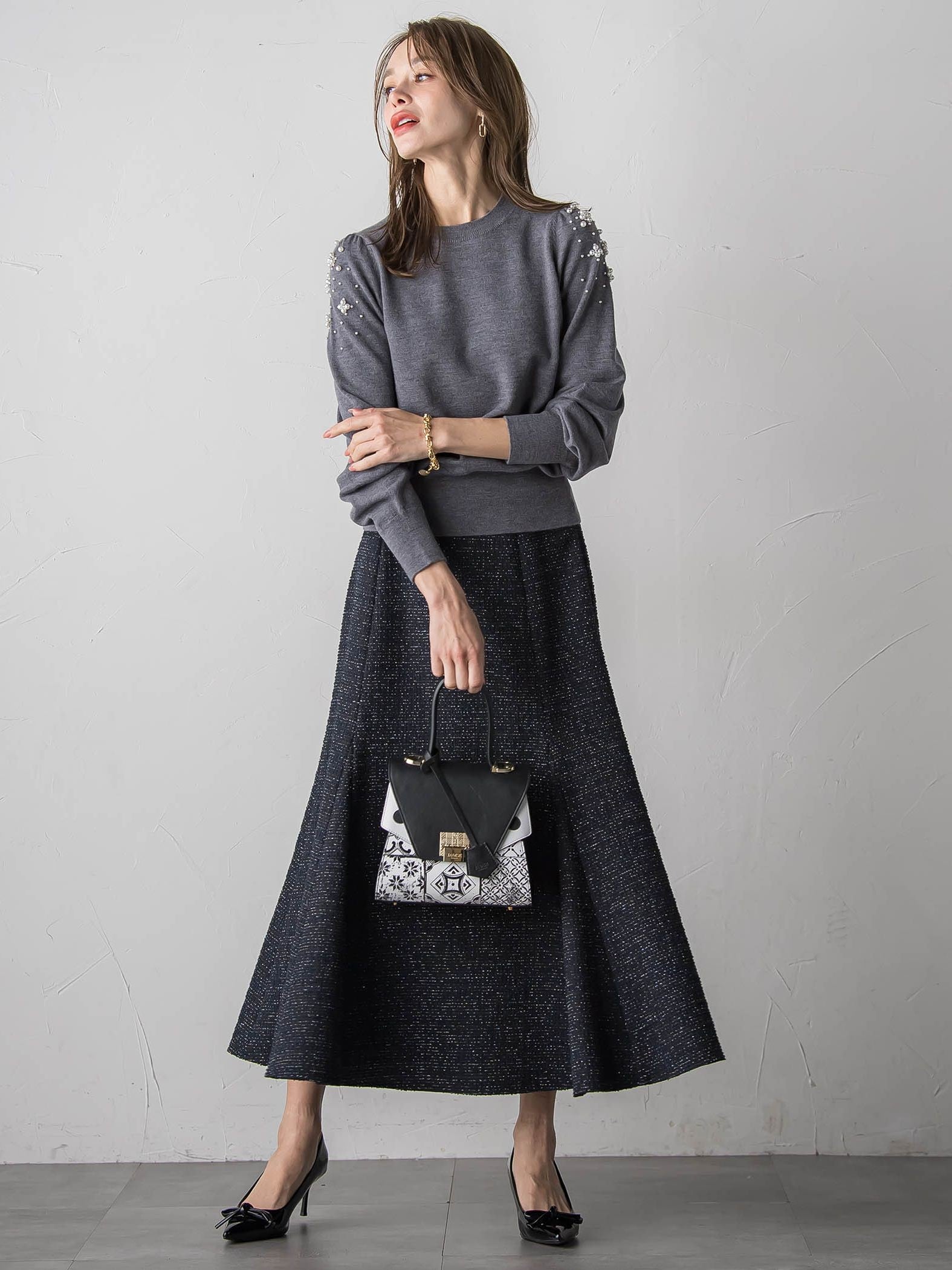 ツイードラメマーメイドスカート