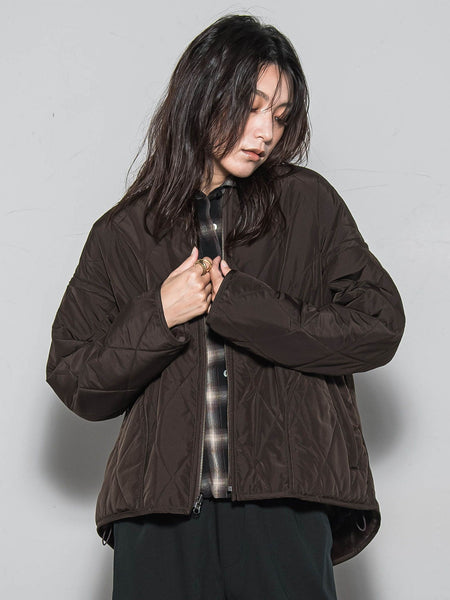 キルティング×フェイクファーリバーシブルブルゾン