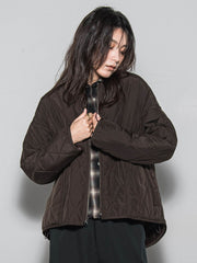 キルティング×フェイクファーリバーシブルブルゾン