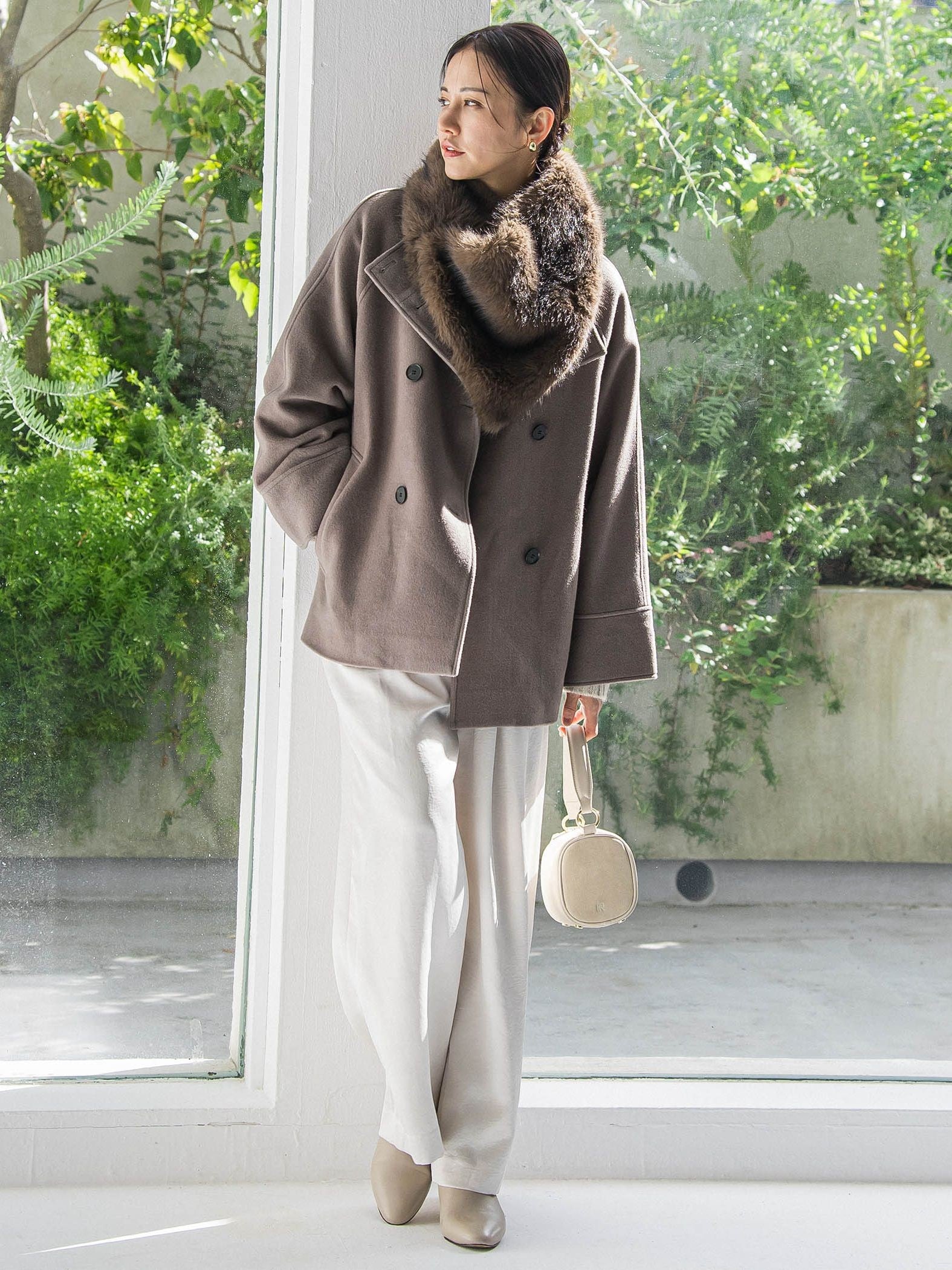 プレミアムウールカシミヤショートコート