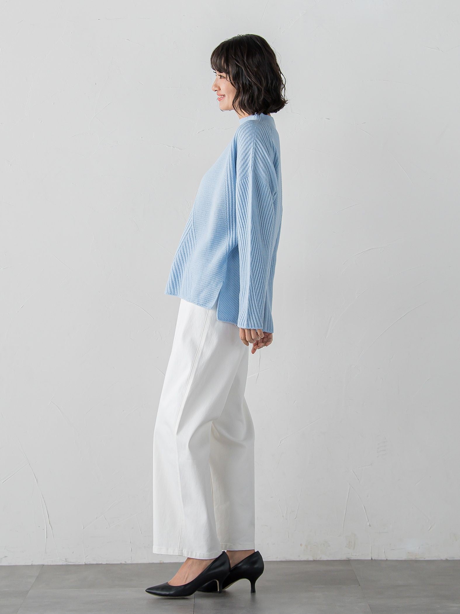 ヘリンボーンニット