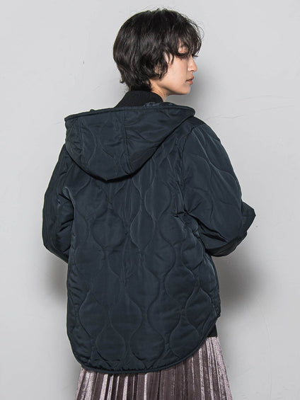 【WEB限定】4WAYキルティング×ボアブルゾン≪手洗い可能≫