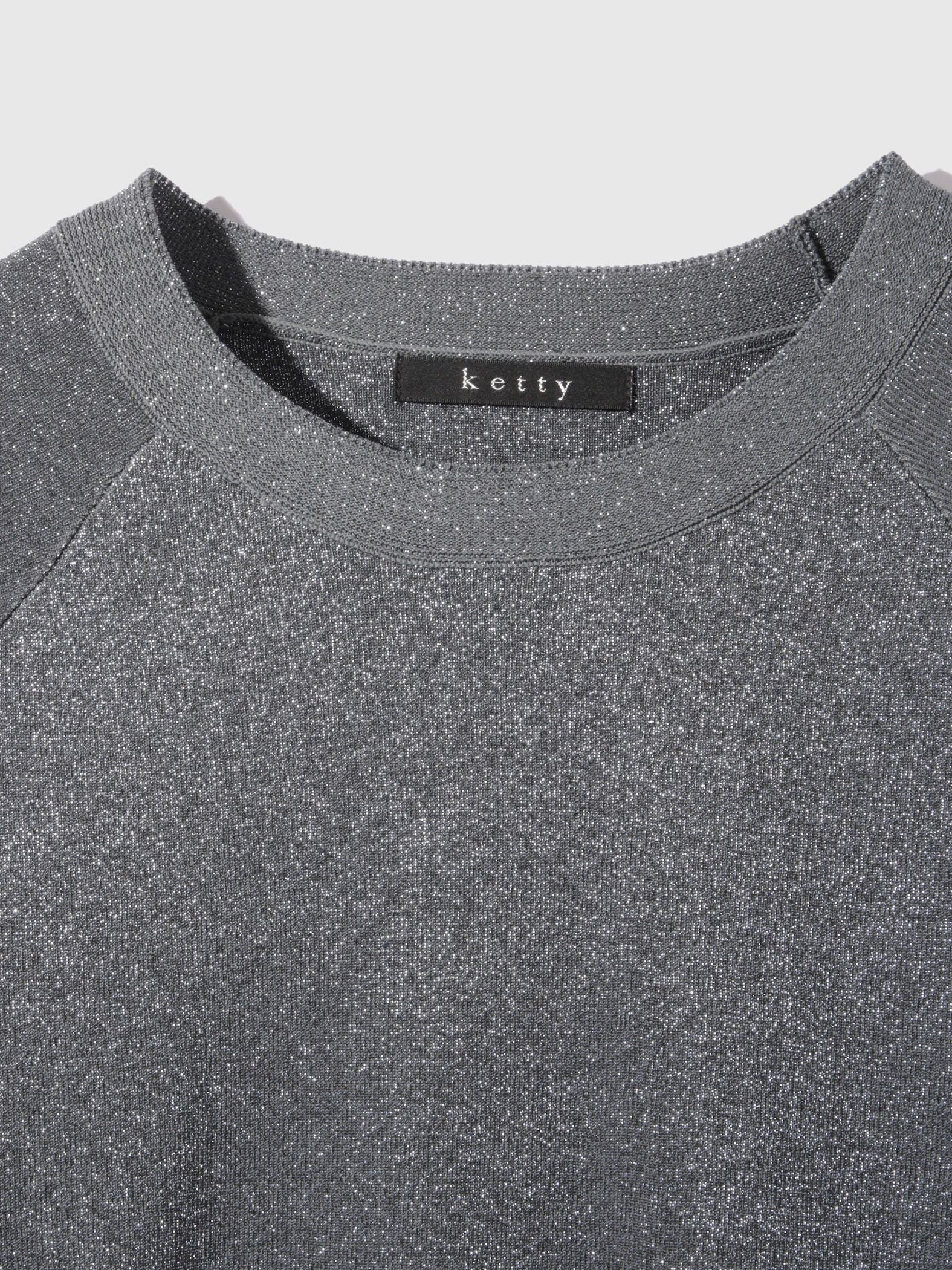 エアリーグリッターラウンドヘムニット≪手洗い可能≫