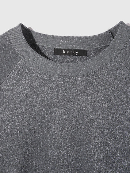 エアリーグリッターラウンドヘムニット≪手洗い可能≫