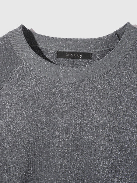 エアリーグリッターラウンドヘムニット≪手洗い可能≫