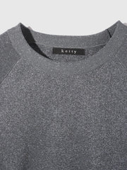 エアリーグリッターラウンドヘムニット≪手洗い可能≫