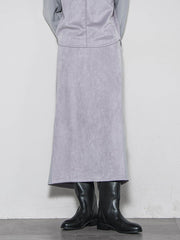 【新色追加】スウェード調×ニットスカートセットアップ≪手洗い可能≫