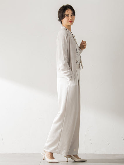【STORY11月号掲載】ヴィンテージサテンワイドパンツ≪洗える≫