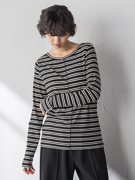 ”肌が喜ぶ”前後2WAYクルーネックロンT≪手洗い可能≫