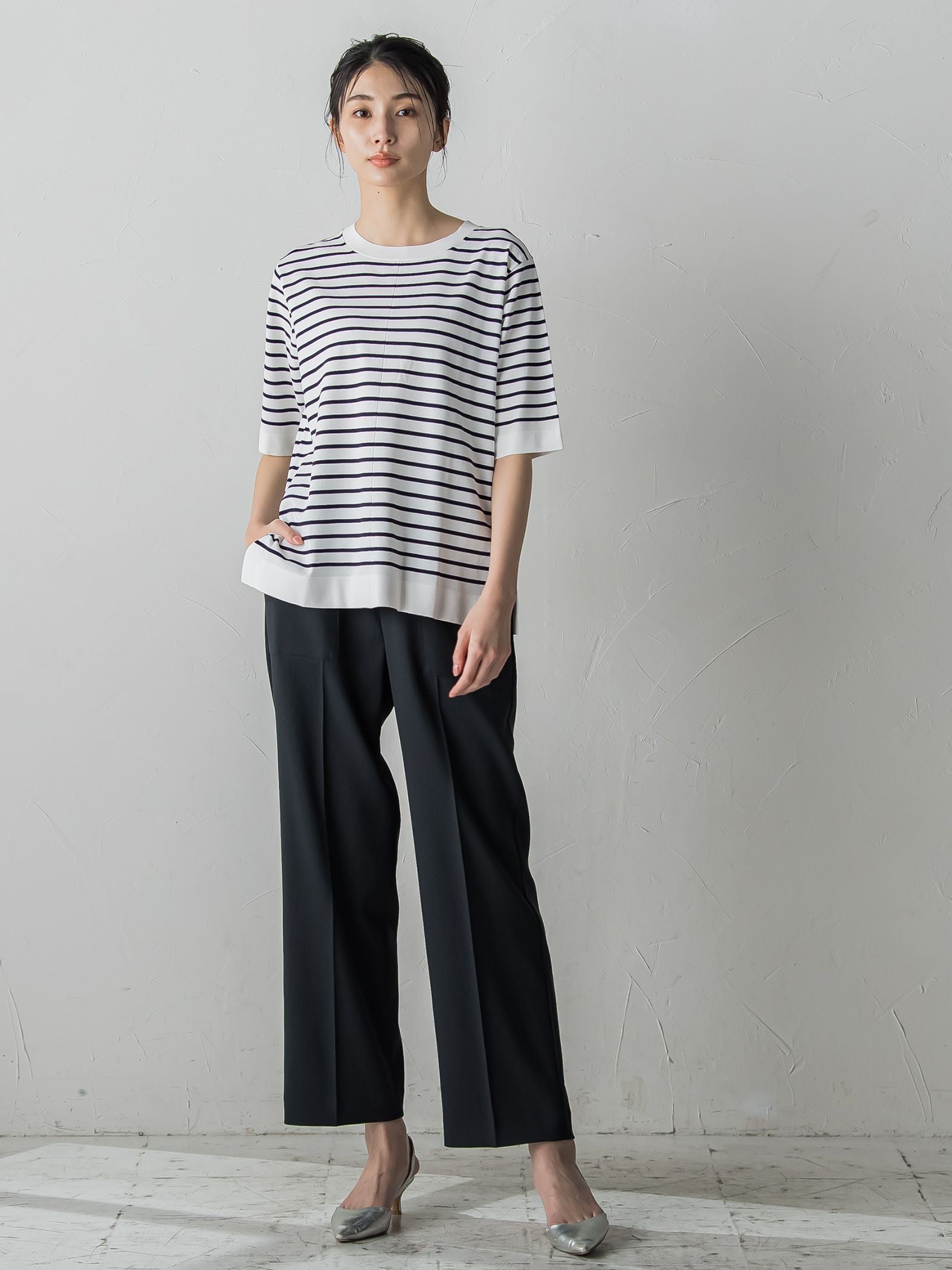 【新色追加/追加生産分入荷】VIS Tシャツニットプルオーバー≪手洗い可能≫