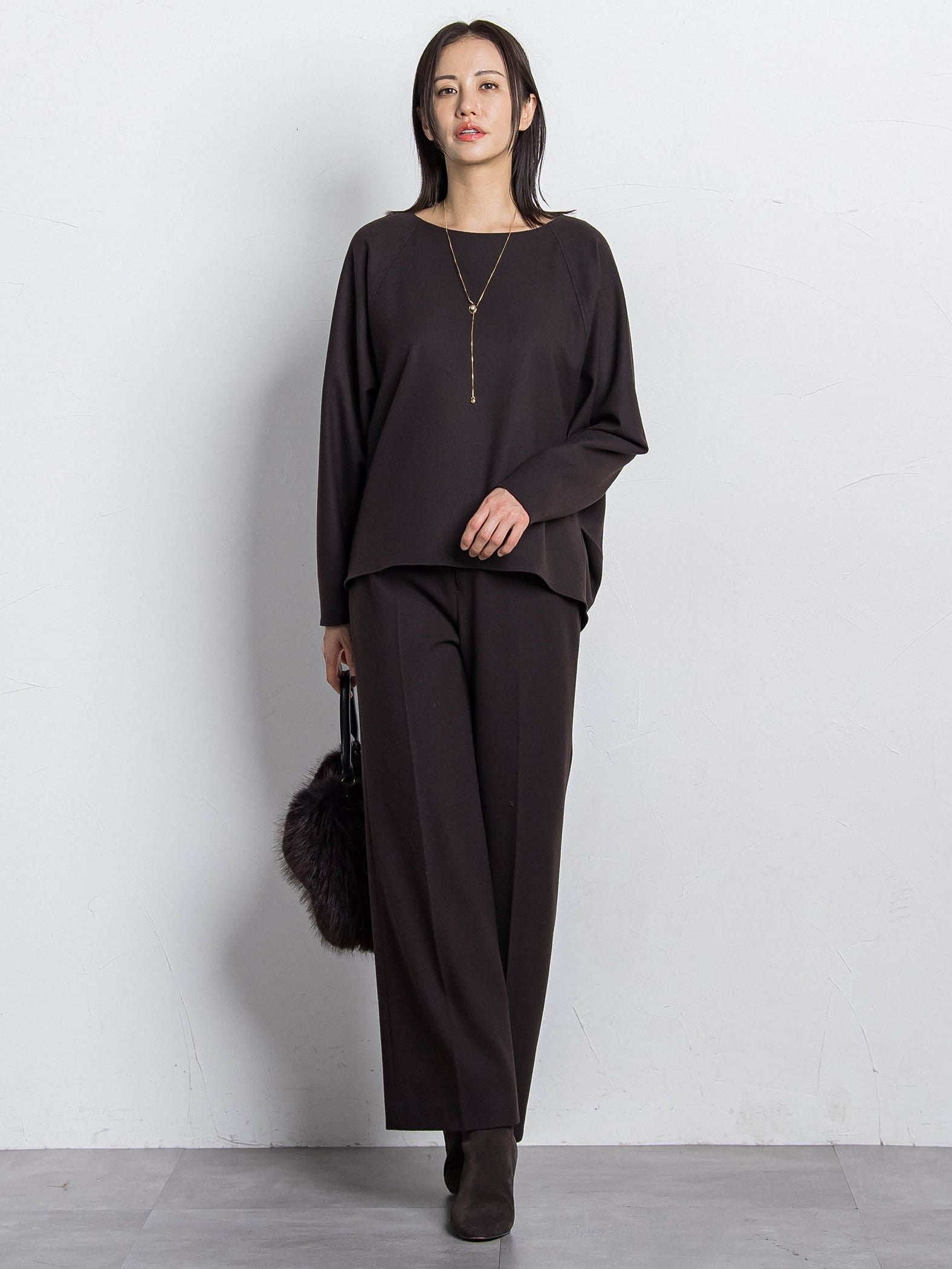 両面起毛ワイドパンツ≪WEB限定13号/洗える/セットアップ対応≫