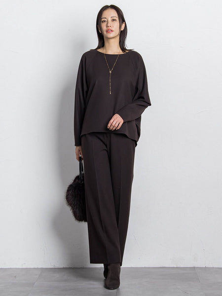 両面起毛ワイドパンツ≪WEB限定13号/洗える/セットアップ対応≫