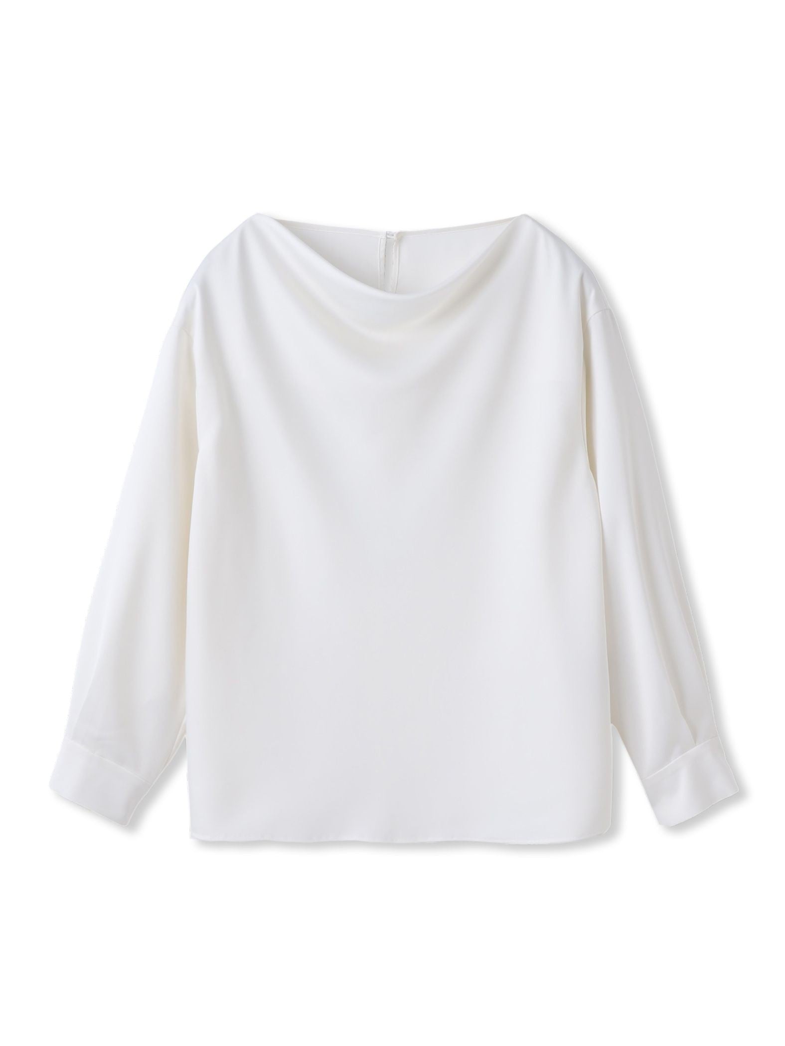 クレープサテン長袖ブラウス ≪手洗い可能≫