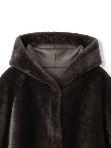 ショートファーボンディングケープコート