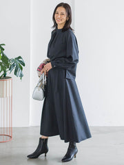 ウールブレンドストレッチフレアスカート≪セットアップ対応/手洗い可能≫