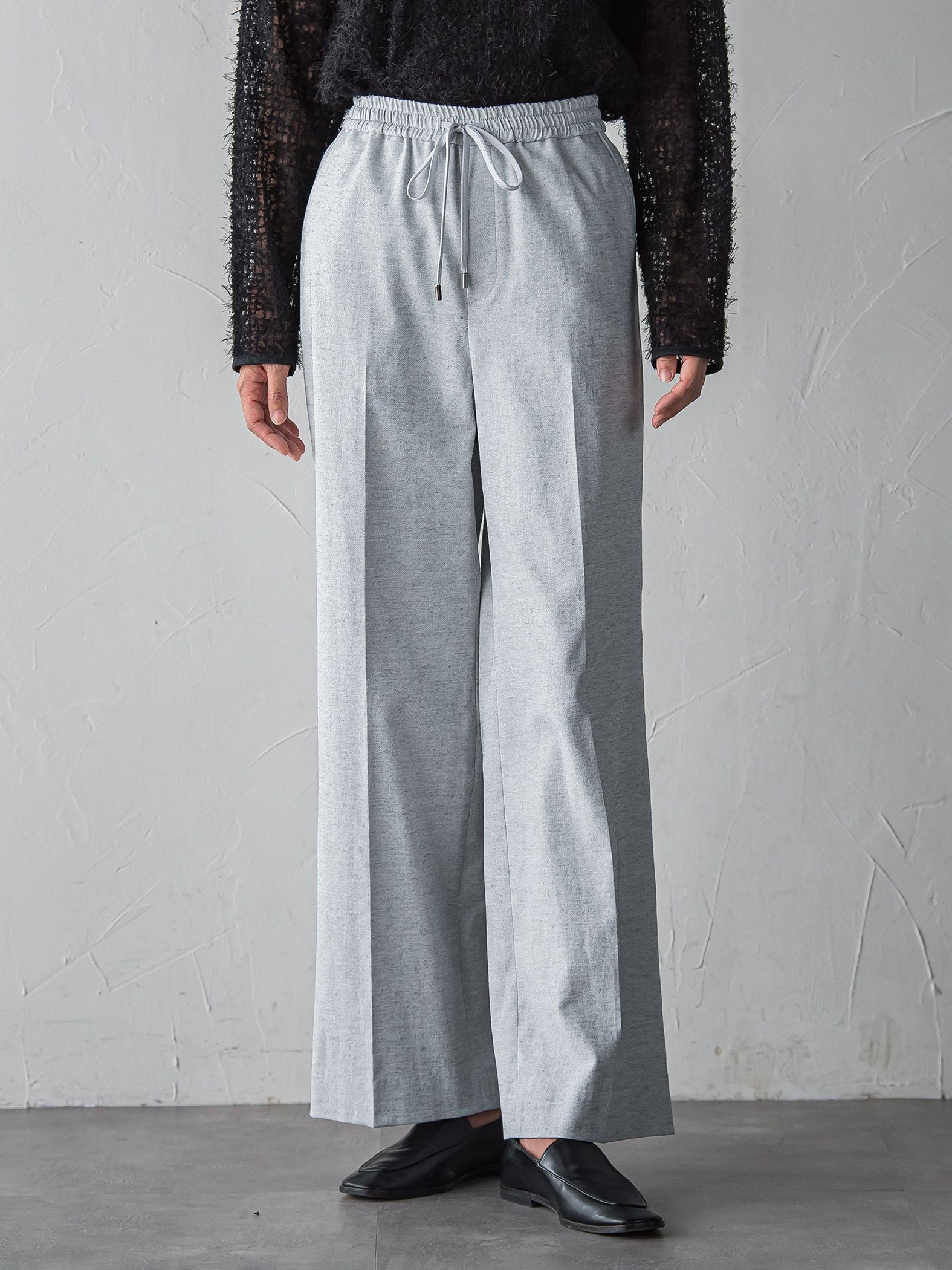 【WEB限定/+5cm丈長め】【極・名品パンツ】シェルタリングワイドパンツ