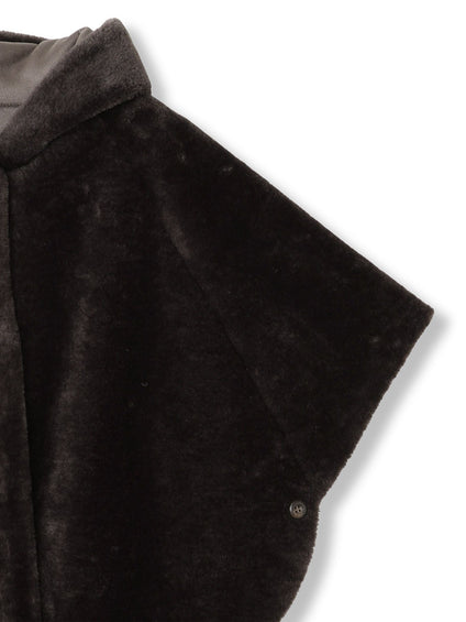 ショートファーボンディングケープコート