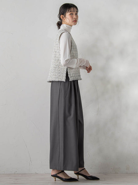 ミックスツィードベスト≪洗濯機で洗える≫