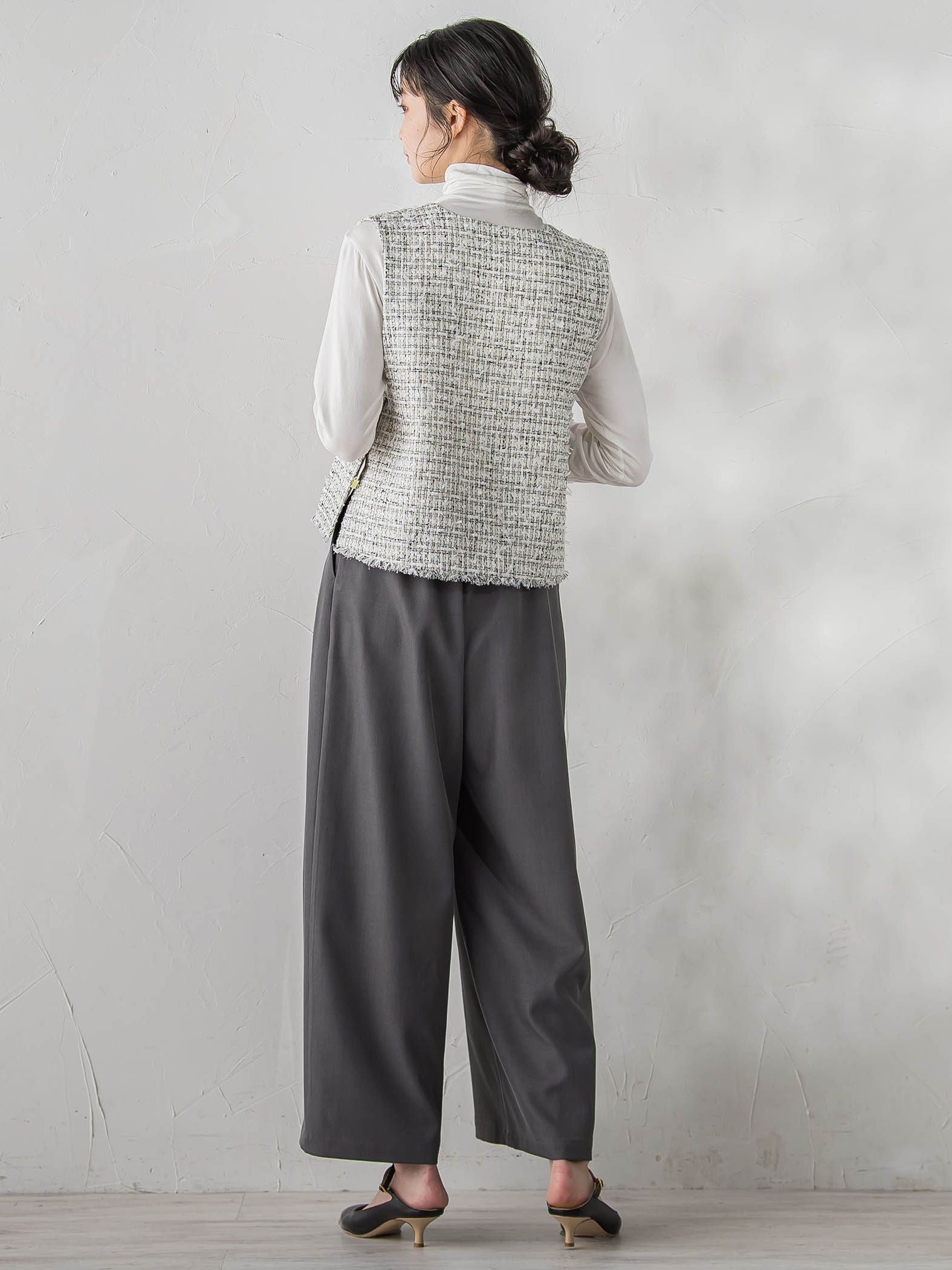 ミックスツィードベスト≪洗濯機で洗える≫