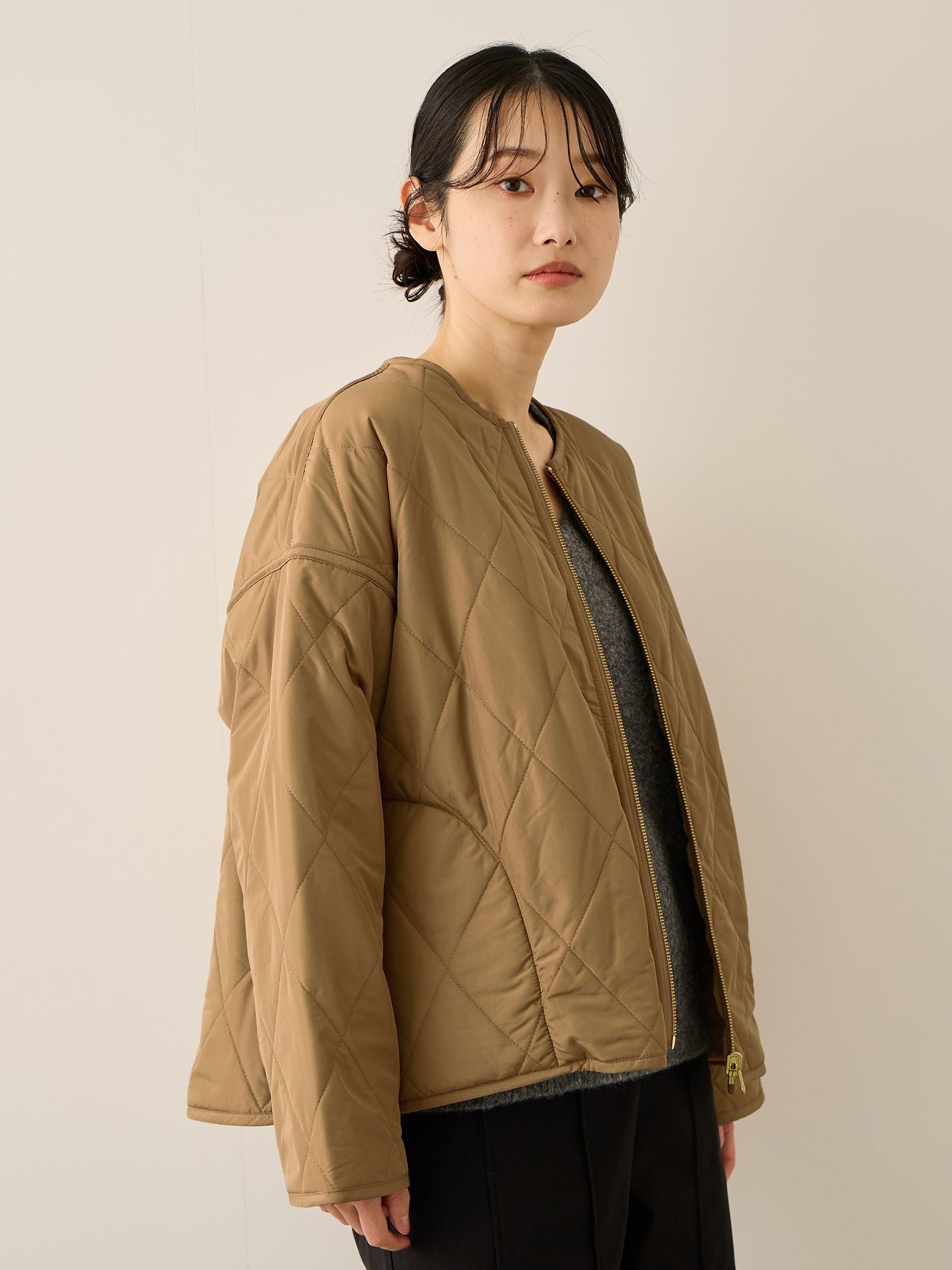 ファーキルトリバーシブルZIPブルゾン