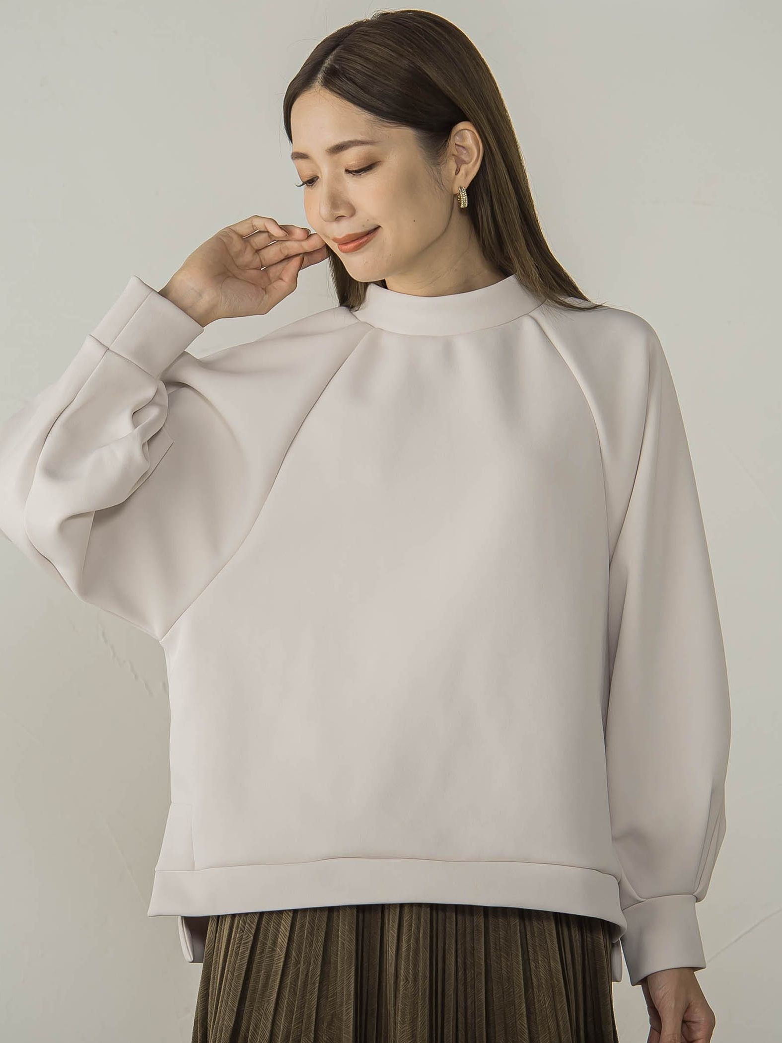 ダンボールモックネックプルオーバー≪手洗い可能≫