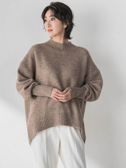 【WEB限定】”毎日頼れる”ゆったりモックネックニット