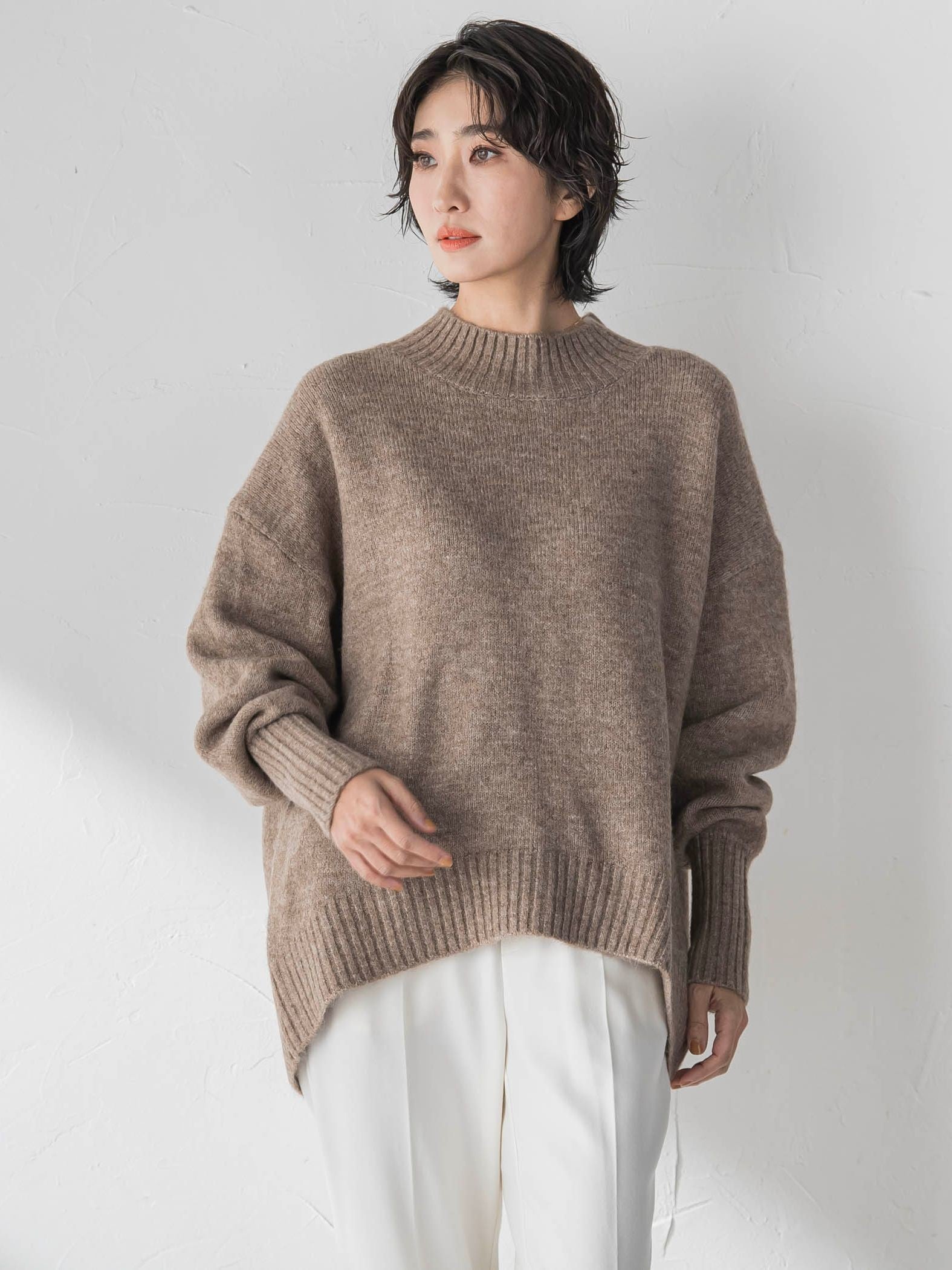 【WEB限定】”毎日頼れる”ゆったりモックネックニット