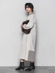 【WEB限定】スウェード×リブモックネックワンピース≪手洗い可能≫