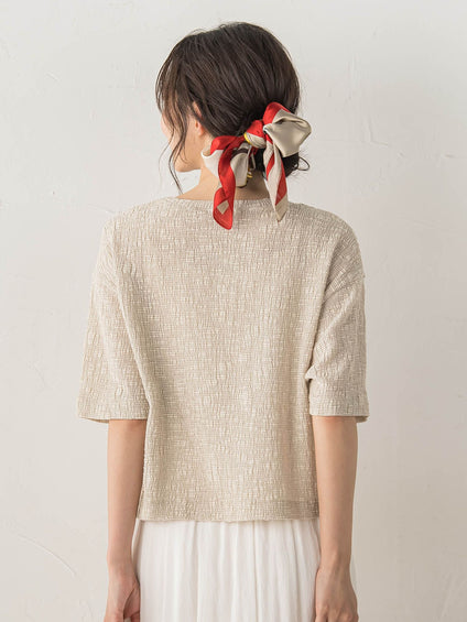 Recycle Slub BluseクロップドTシャツ
