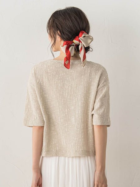 Recycle Slub BluseクロップドTシャツ