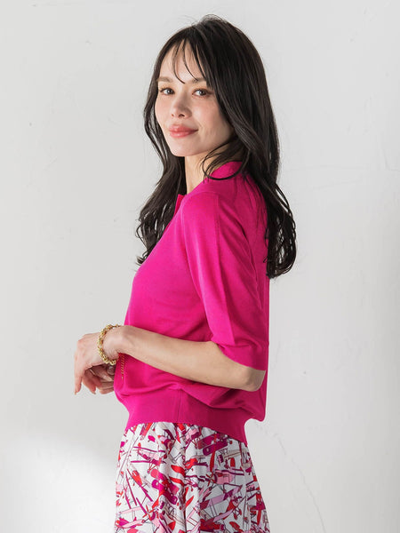 【WEB限定カラーあり】LUCINDAポロニット