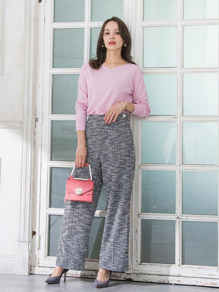 ツイードラメワイドパンツ