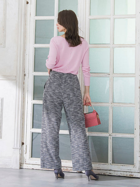 ツイードラメワイドパンツ