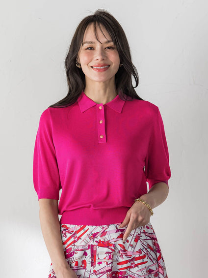 【WEB限定カラーあり】LUCINDAポロニット
