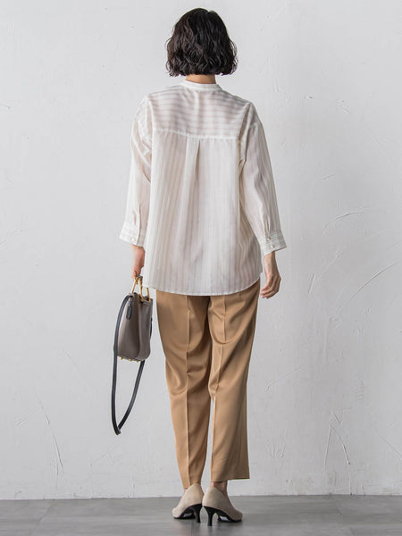 【大きいサイズ】【受注会限定】トリアセチノテーパードパンツ