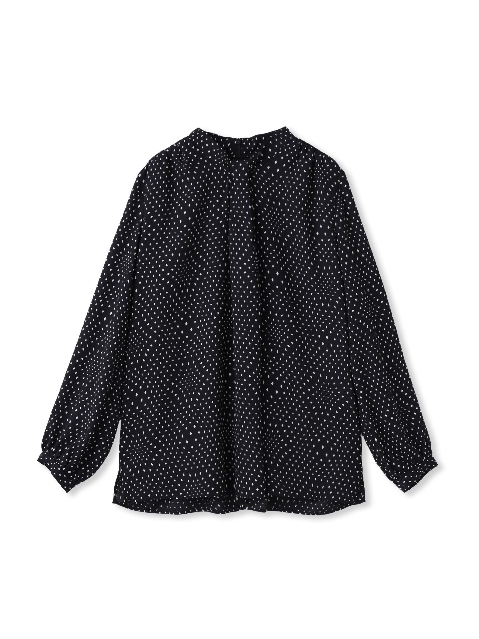 【WEB限定】バックサテン小紋プリントブラウス