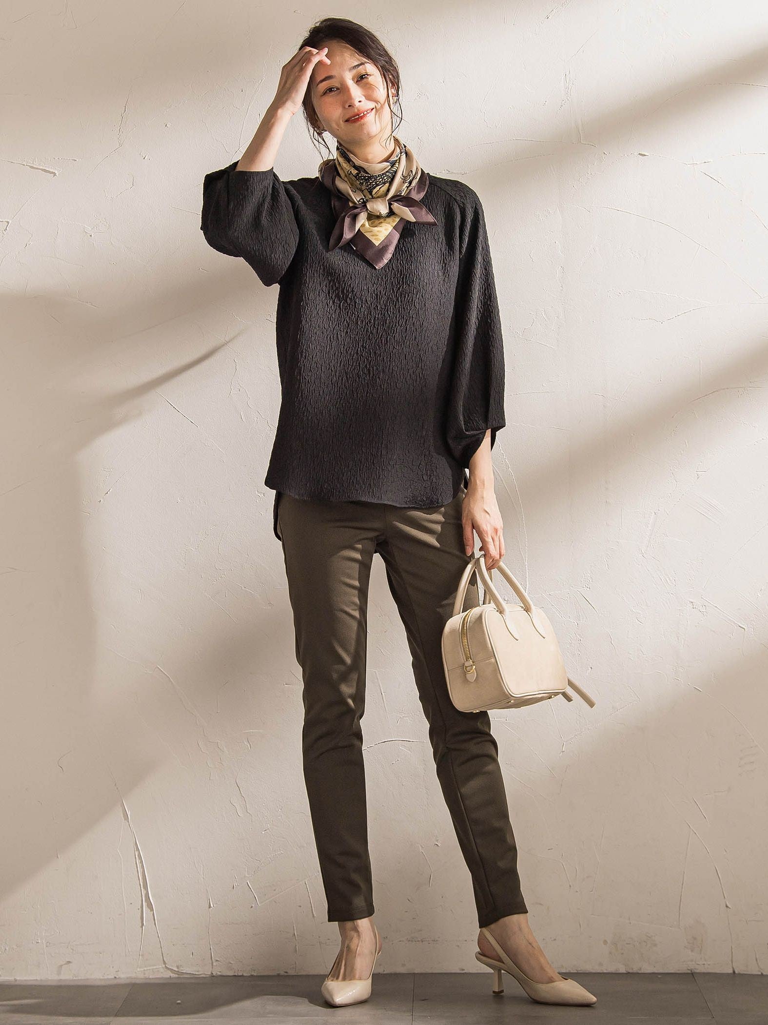 【WEB限定】エアリージャガードブラウス≪洗濯機で洗える≫