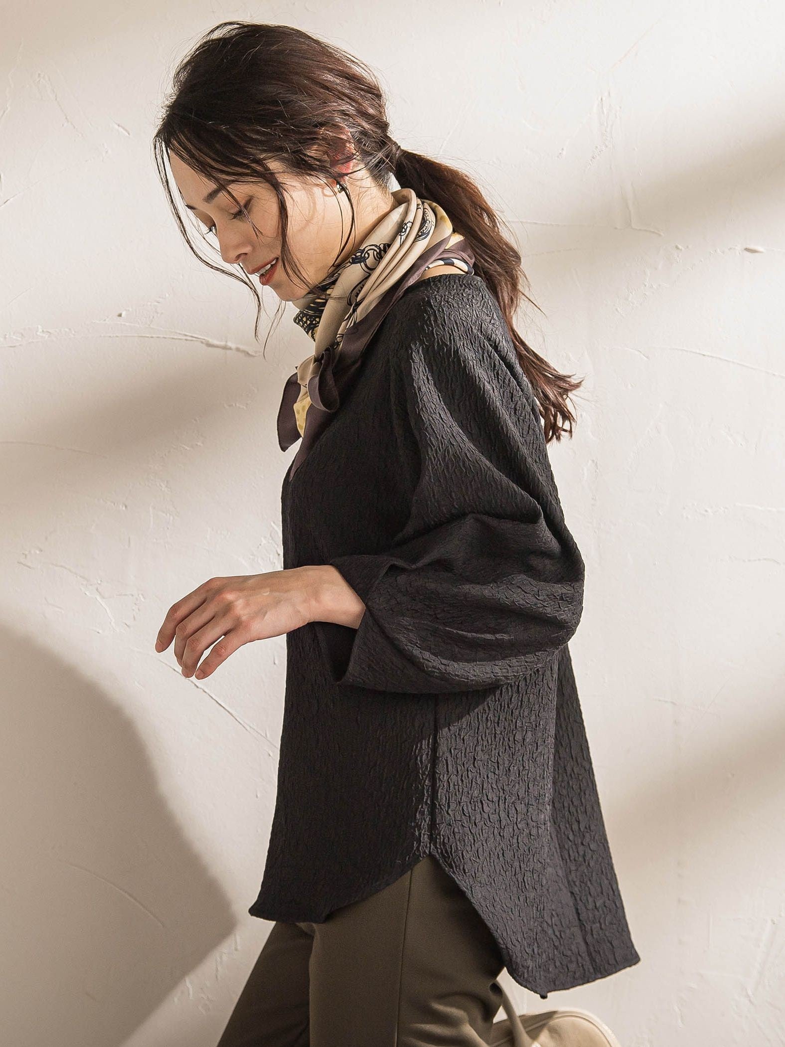 【WEB限定】エアリージャガードブラウス≪洗濯機で洗える≫