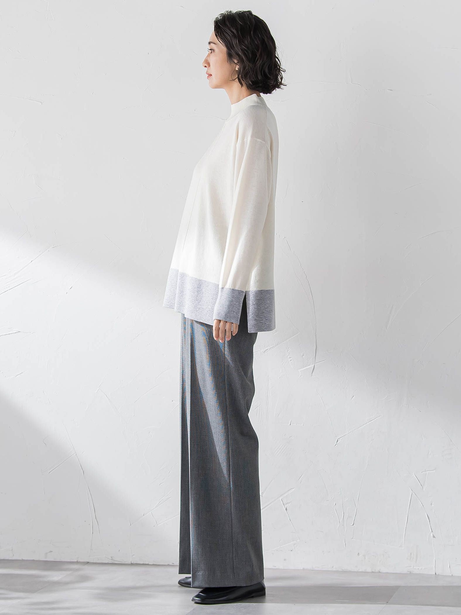 【大きいサイズ】エクセレントウォーム裏起毛ワイドパンツ