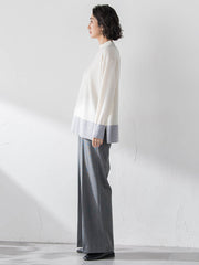 【大きいサイズ】エクセレントウォーム裏起毛ワイドパンツ