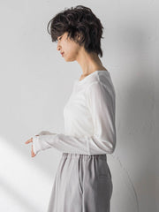 ”肌が喜ぶ”前後2WAYクルーネックロンT≪手洗い可能≫