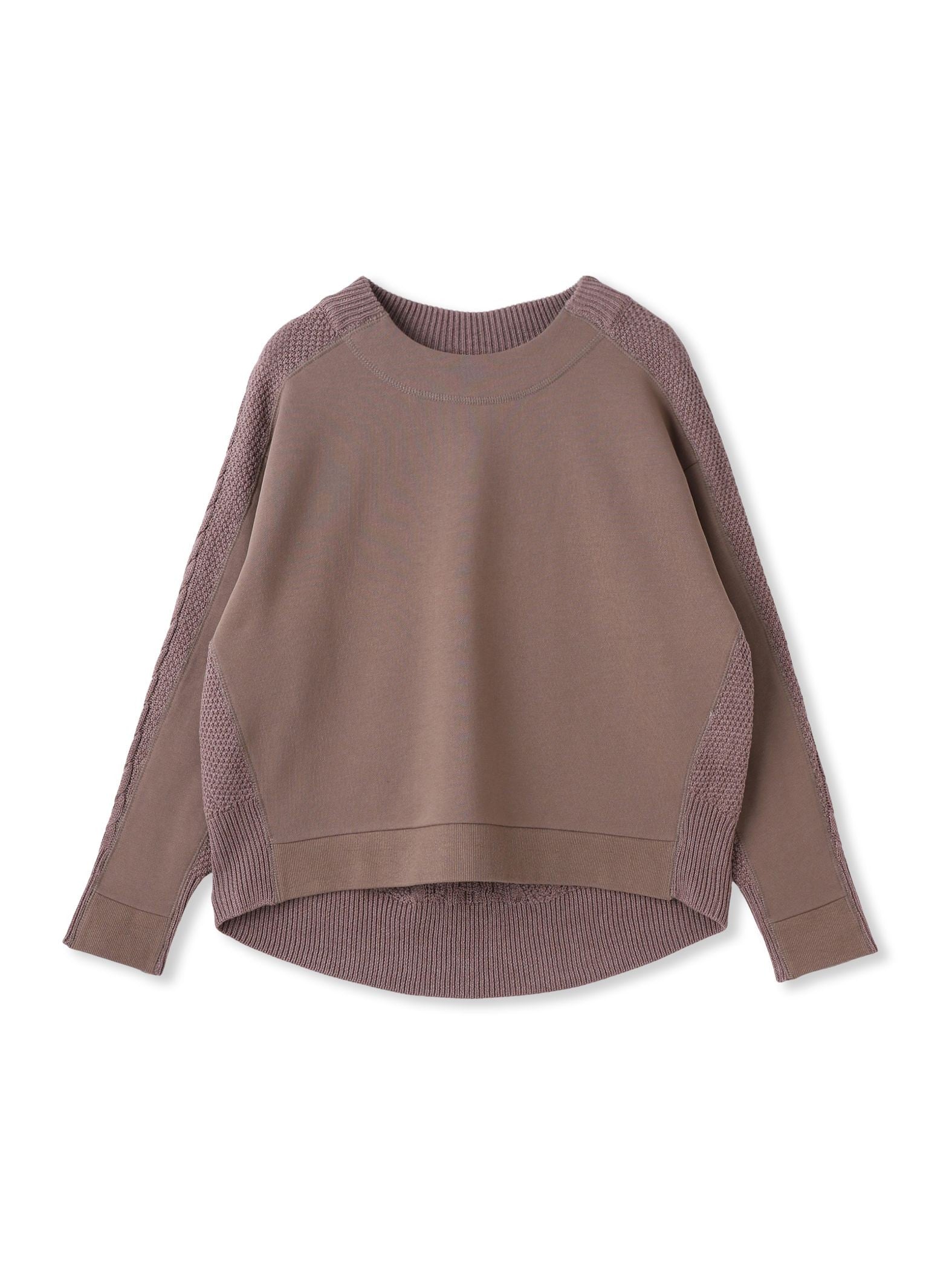 【WEB限定】裏毛×ニット前後ドッキングプルオーバー≪手洗い可能≫