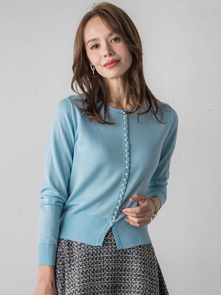 前後2wayパールボタンカーディガン