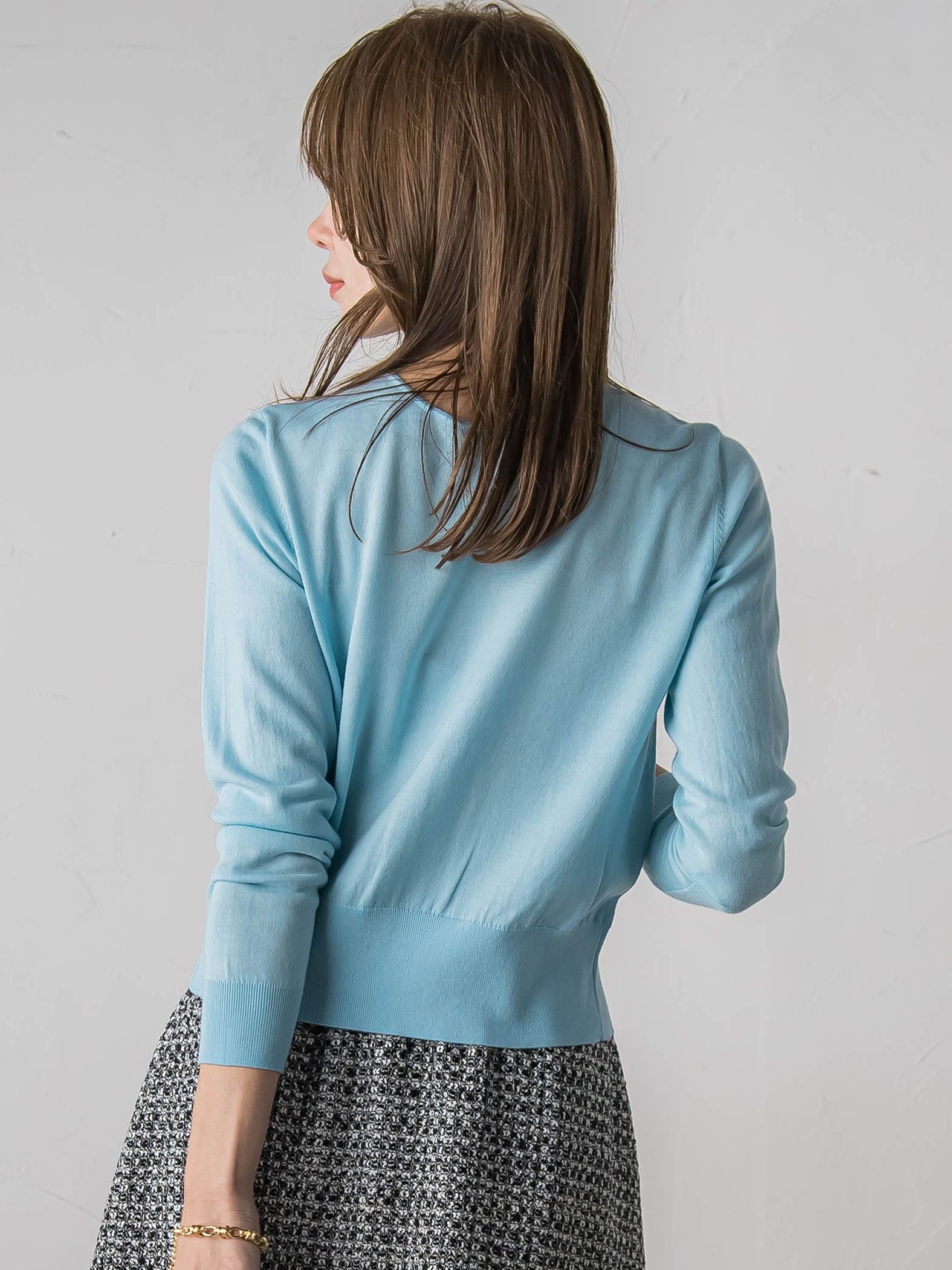 前後2wayパールボタンカーディガン