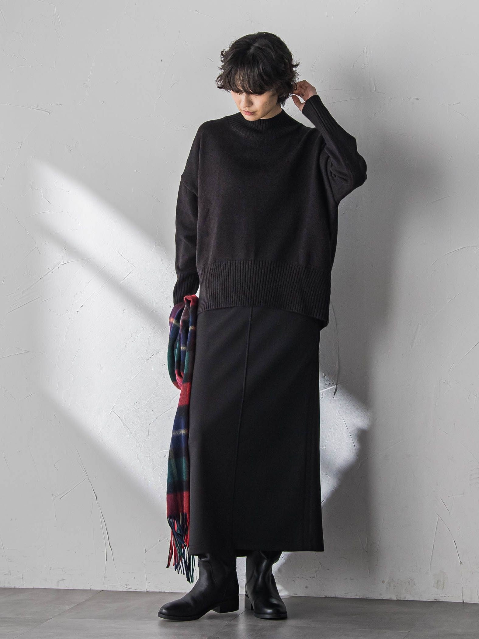 ハイネックシンプルニット≪手洗い可能≫