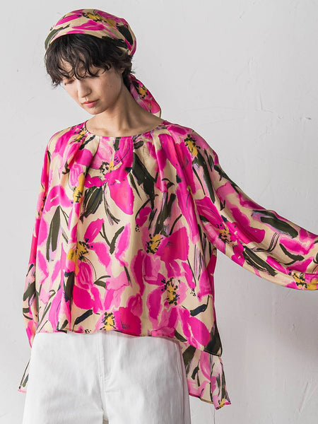 IPEKERフラワープリントフレアブラウス