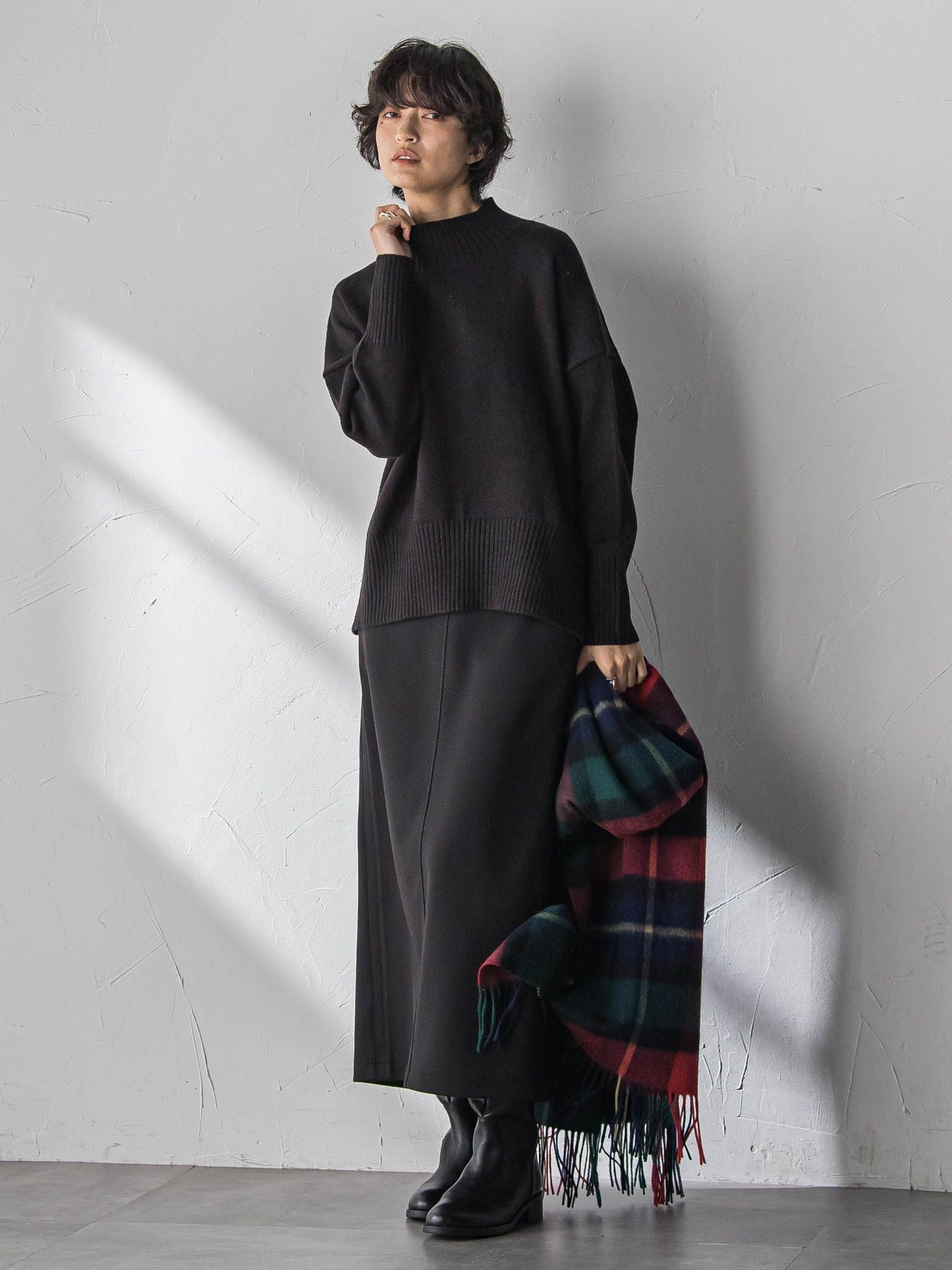 ハイネックシンプルニット≪手洗い可能≫