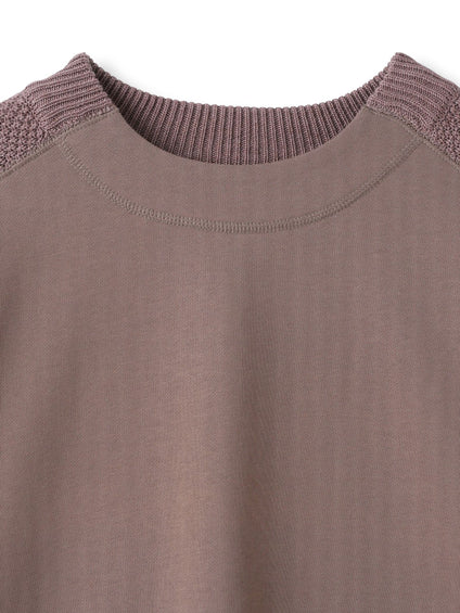 【WEB限定】裏毛×ニット前後ドッキングプルオーバー≪手洗い可能≫