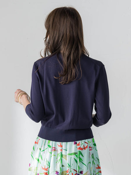 【KEITA KAWASAKI × Viaggio Bluコラボ】リリー刺繍カーディガン